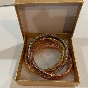 Italian made 18K Tri-Gold plated Goose Bangle